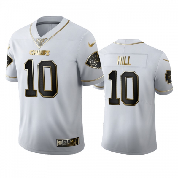 Tyreek Hill Chiefs White 100th Season Golden Edition Jersey