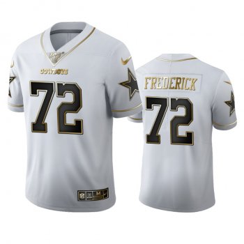 Travis Frederick Cowboys White 100th Season Golden Edition Jersey