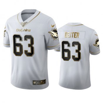 Michael Deiter Dolphins White 100th Season Golden Edition Jersey