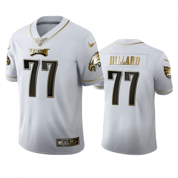 Andre Dillard Eagles White 100th Season Golden Edition Jersey