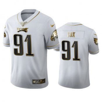 Fletcher Cox Eagles White 100th Season Golden Edition Jersey