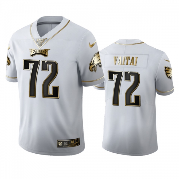 Halapoulivaati Vaitai Eagles White 100th Season Golden Edition Jersey