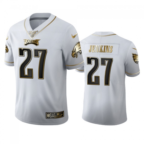 Malcolm Jenkins Eagles White 100th Season Golden Edition Jersey