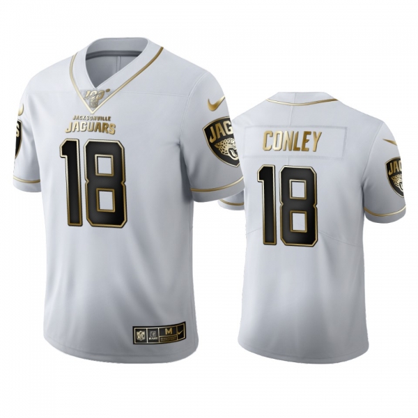 Chris Conley Jaguars White 100th Season Golden Edition Jersey