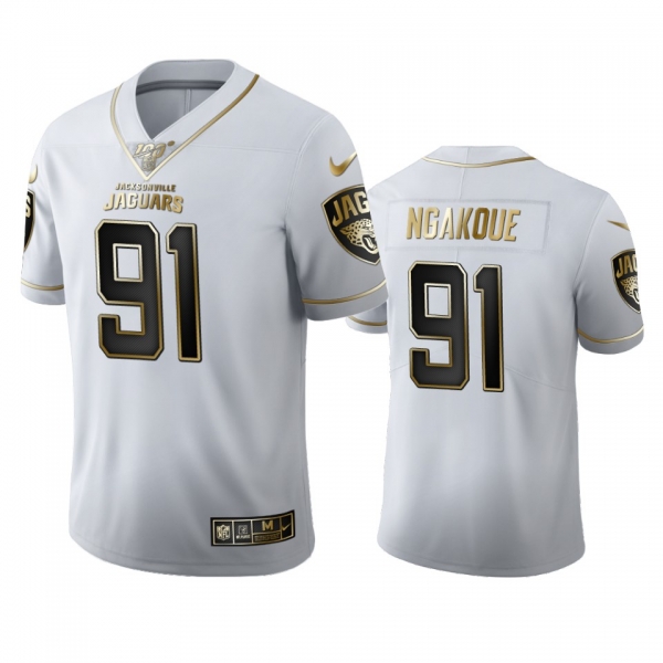 Yannick Ngakoue Jaguars White 100th Season Golden Edition Jersey