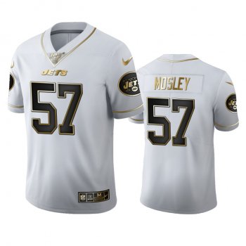 C.J. Mosley Jets White 100th Season Golden Edition Jersey