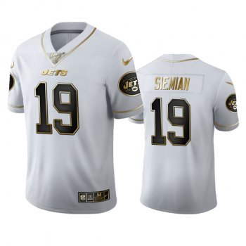 Trevor Siemian Jets White 100th Season Golden Edition Jersey