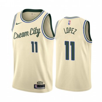 Brook Lopez Milwaukee Bucks 2019-20 Cream City Edition Jersey