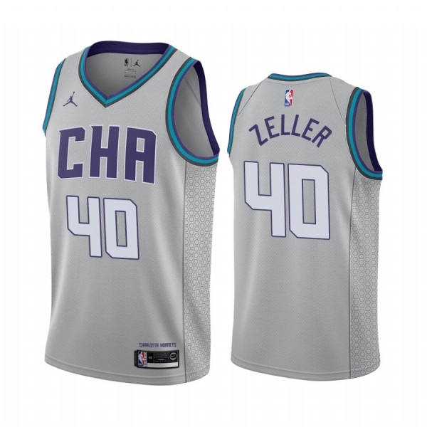 Cody Zeller Charlotte Hornets 2019-20 Gray City Edition Finished Jersey