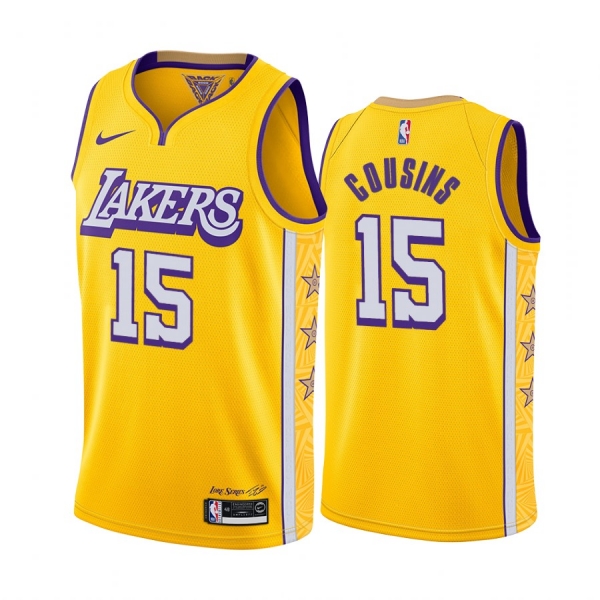 DeMarcus Cousins Los Angeles Lakers 2019-20 City Edition Yellow Jersey