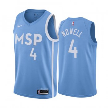 Jaylen Nowell Minnesota Timberwolves 2019-20 City Edition Blue Jersey