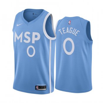 Jeff Teague Minnesota Timberwolves 2019-20 City Edition Blue Jersey