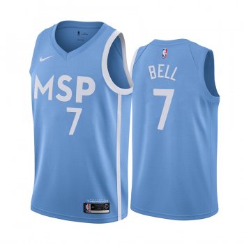 Jordan Bell Minnesota Timberwolves 2019-20 City Edition Blue Jersey