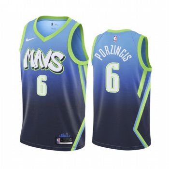 Kristaps Porzingis Dallas Mavericks 2019-20 City Edition Blue Jersey