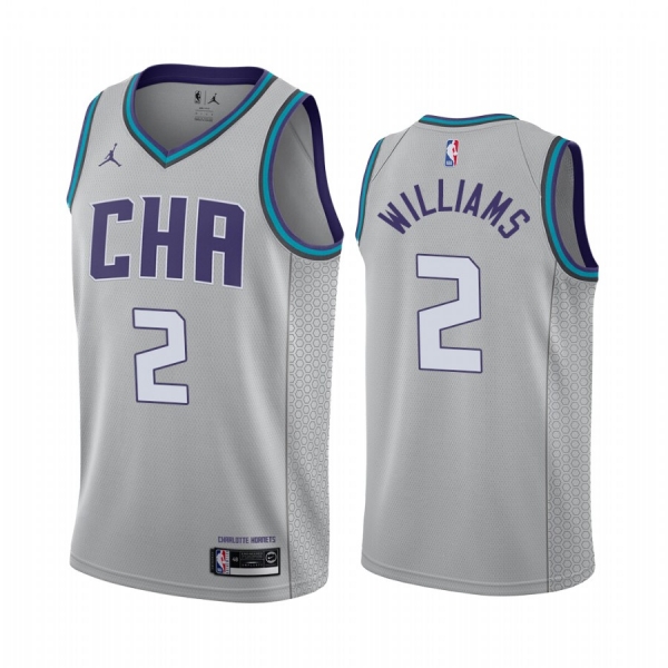 Marvin Williams Charlotte Hornets 2019-20 Gray City Edition Finished Jersey