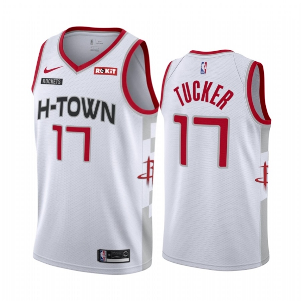 P.J. Tucker Houston Rockets 2019 White City Edition Finished Jersey