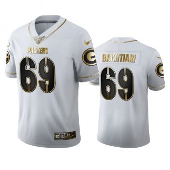 David Bakhtiari Packers White 100th Season Golden Edition Jersey