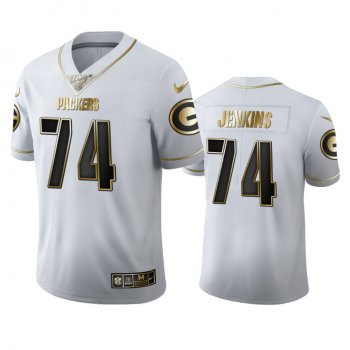 Elgton Jenkins Packers White 100th Season Golden Edition Jersey