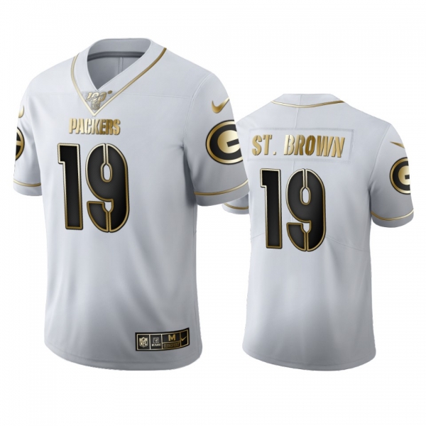 Equanimeous St. Brown Packers White 100th Season Golden Edition Jersey