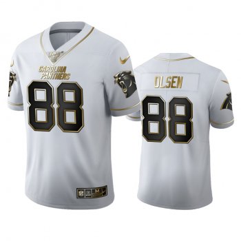 Greg Olsen Panthers White 100th Season Golden Edition Jersey