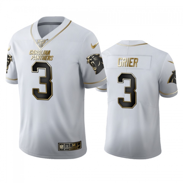 Will Grier Panthers White 100th Season Golden Edition Jersey