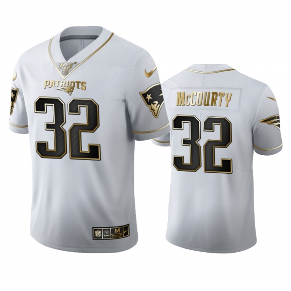 Devin McCourty Patriots White 100th Season Golden Edition Jersey