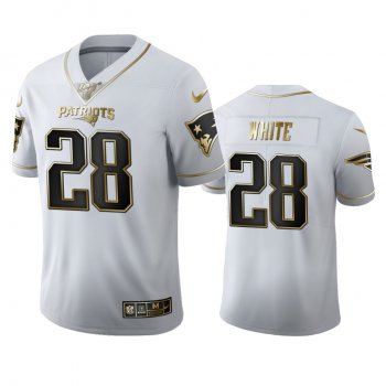 James White Patriots White 100th Season Golden Edition Jersey