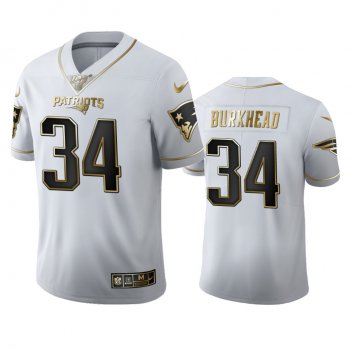 Rex Burkhead Patriots White 100th Season Golden Edition Jersey