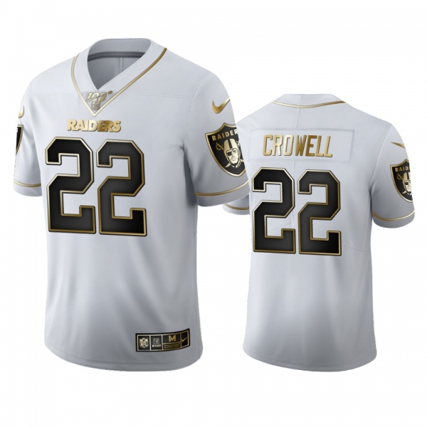 Isaiah Crowell Raiders White 100th Season Golden Edition Jersey