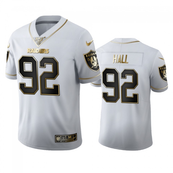 P.J. Hall Raiders White 100th Season Golden Edition Jersey