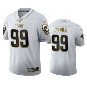 Aaron Donald Rams White 100th Season Golden Edition Jersey