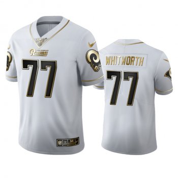 Andrew Whitworth Rams White 100th Season Golden Edition Jersey