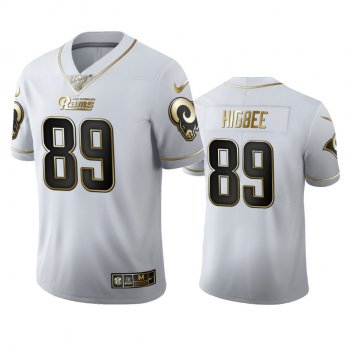 Tyler Higbee Rams White 100th Season Golden Edition Jersey