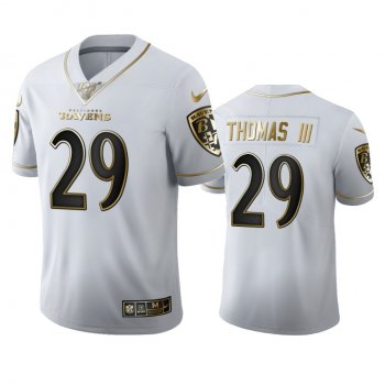 Earl Thomas III Ravens White 100th Season Golden Edition Jersey