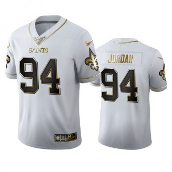 Cameron Jordan Saints White 100th Season Golden Edition Jersey