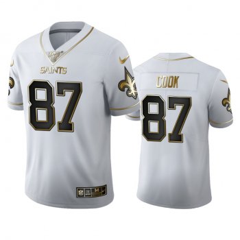 Jared Cook Saints White 100th Season Golden Edition Jersey