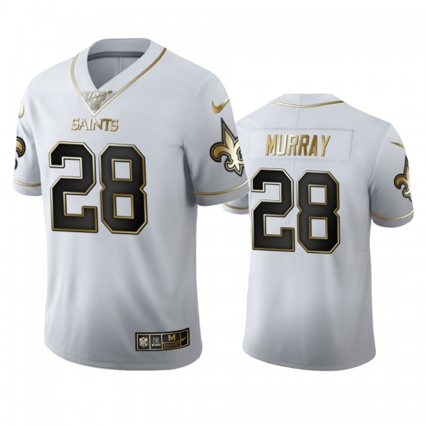 Latavius Murray Saints White 100th Season Golden Edition Jersey