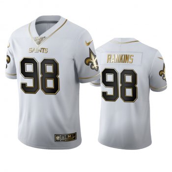 Sheldon Rankins Saints White 100th Season Golden Edition Jersey