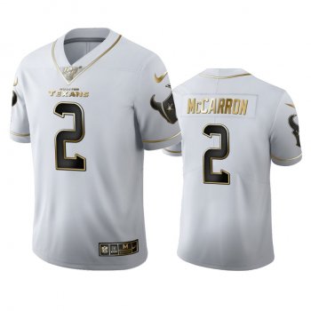 AJ McCarron Texans White 100th Season Golden Edition Jersey