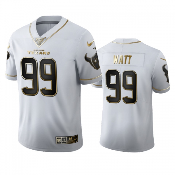 J.J. Watt Texans White 100th Season Golden Edition Jersey