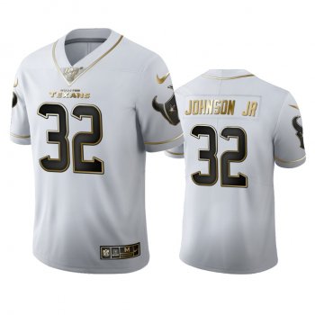 Lonnie Johnson Jr. Texans White 100th Season Golden Edition Jersey