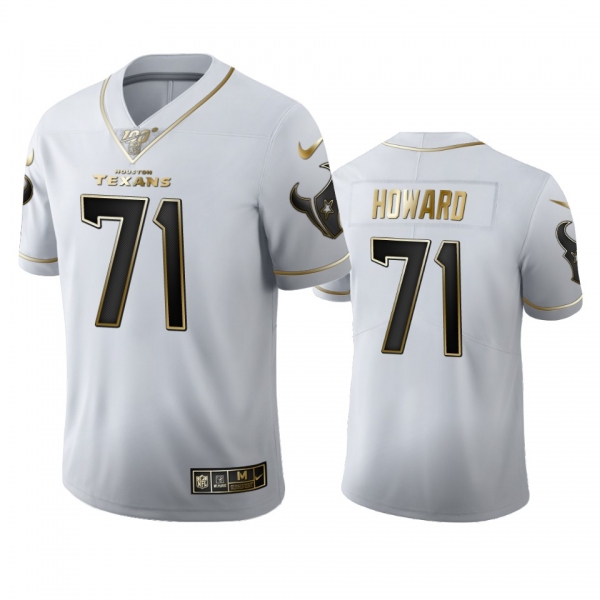 Tytus Howard Texans White 100th Season Golden Edition Jersey