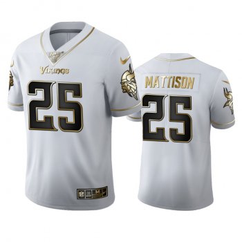 Alexander Mattison Vikings White 100th Season Golden Edition Jersey