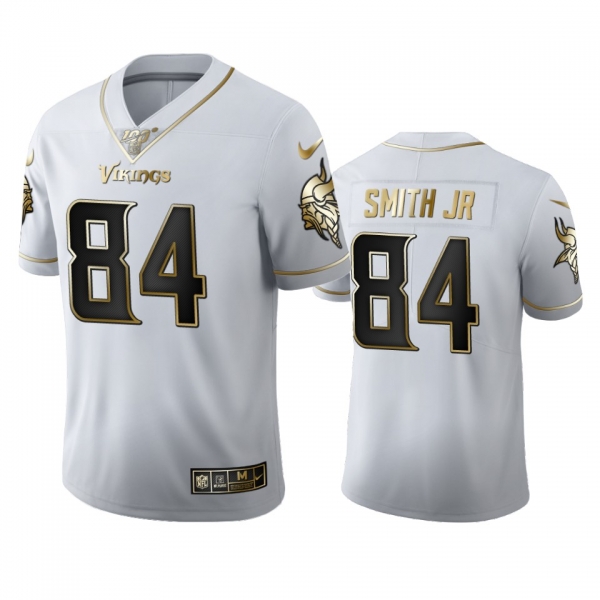 Irv Smith Jr. Vikings White 100th Season Golden Edition Jersey