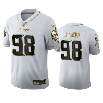 Linval Joseph Vikings White 100th Season Golden Edition Jersey