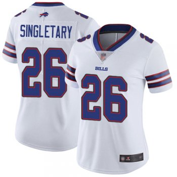 Women's Bills #26 Devin Singletary White Stitched Football Vapor Untouchable Limited Jersey