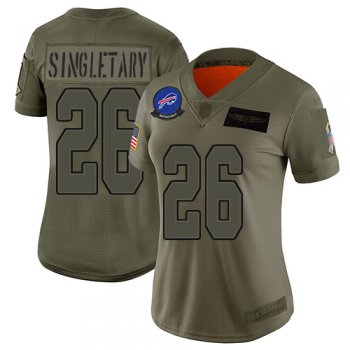 Women's Bills #26 Devin Singletary Camo Stitched Football Limited 2019 Salute to Service Jersey