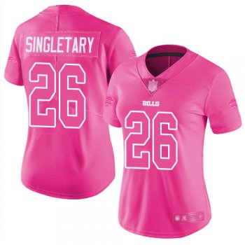 Women's Bills #26 Devin Singletary Pink Stitched Football Limited Rush Fashion Jersey