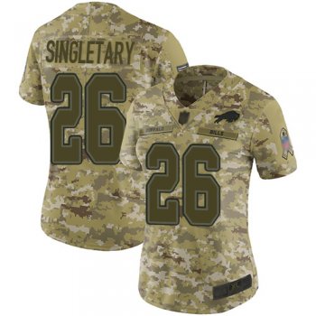 Women's Bills #26 Devin Singletary Camo Stitched Football Limited 2018 Salute to Service Jersey