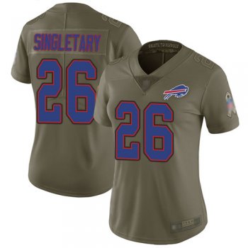 Women's Bills #26 Devin Singletary Olive Stitched Football Limited 2017 Salute to Service Jersey